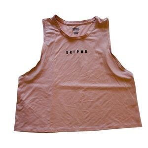 Victoria's Secret PINK Light Blush Girl Power Cropped Muscle Tank Top Shirt L